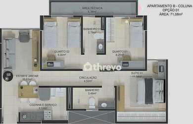 Imagem: O apartamento possui 3 Dormitórios, 2 Banheiros, 2 Vagas na