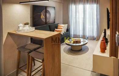 Imagem: O apartamento à venda possui 1 Dormitório, 1 Banheiro e 44m²