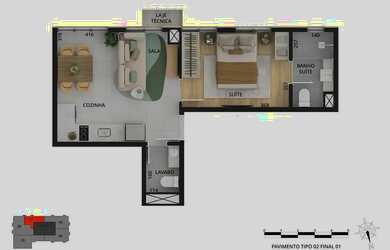Imagem 13: Apartamento à venda no Aldea Pernambuco com 1 quarto e 34m²
