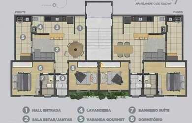 Imagem 3: Apartamento com 2 dormitórios à venda, 70 m² por R$ 370.000,00 - Recantos dos Fernandes
