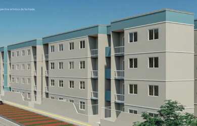 Imagem: O apartamento possui 2 Dormitórios, 1 Banheiro, 1 Vaga na garagem