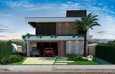 Imagem: A casa em condomínio possui 4 Dormitórios, 5 Banheiros, 5