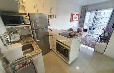 Imagem: O studio possui 1 Dormitório, 1 Banheiro, 35m² de Área e