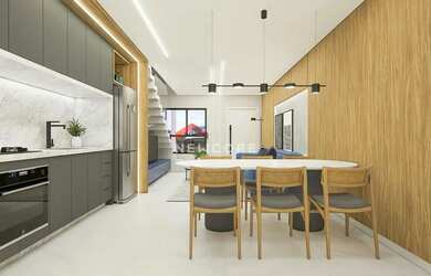 Imagem: A casa possui 3 Dormitórios, 3 Banheiros, 2 Vagas na garagem