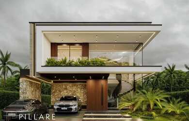 Imagem: A casa em condomínio possui 5 Dormitórios, 5 Banheiros, 2