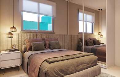 Imagem: O apartamento possui 2 Dormitórios, 1 Banheiro, 1 Vaga na garagem