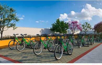 Imagem: O apartamento possui 2 Dormitórios, 1 Banheiro, 1 Vaga na garagem