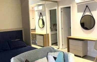 Imagem: O apartamento possui 1 Dormitório, 1 Banheiro, 1 Vaga na garagem