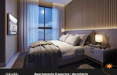 Imagem: O apartamento possui 1 Dormitório, 1 Banheiro, 1 Vaga na garagem