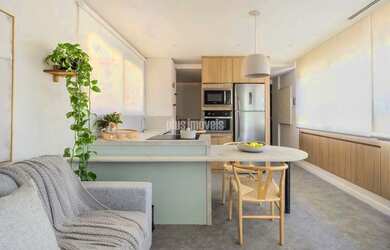 Imagem: O apartamento possui 1 Dormitório, 2 Banheiros, 1 Vaga na garagem