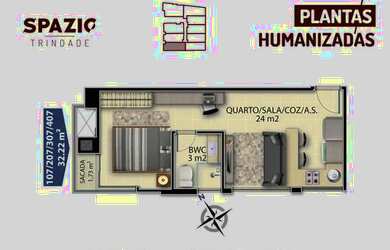 Imagem 9: Apartamento de 1 dormitório com 1 vaga de garagem