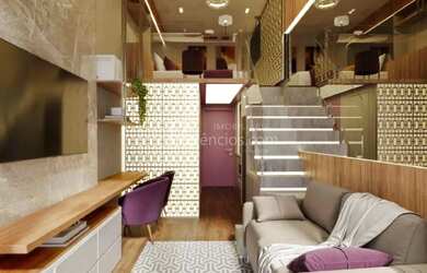 Imagem: O studio possui 1 Dormitório, 1 Banheiro e 21m² de Área e