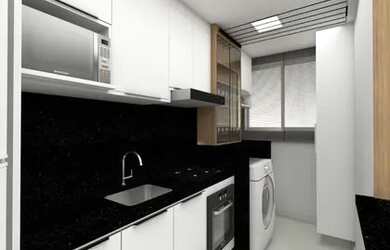 Imagem: O apartamento possui 2 Dormitórios, 1 Banheiro, 1 Vaga na garagem