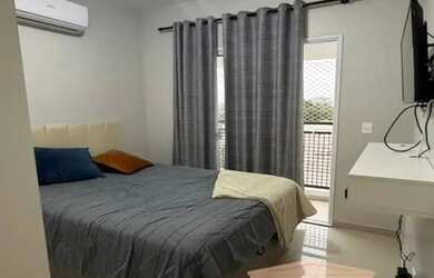 Imagem: O apartamento possui 1 Dormitório, 1 Banheiro, 1 Vaga na garagem