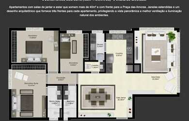 Imagem: O apartamento possui 3 Dormitórios, 3 Banheiros, 2 Vagas na