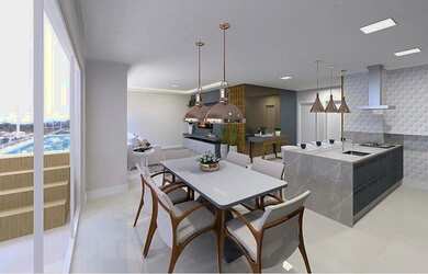 Imagem: O apartamento possui 1 Dormitório, 1 Banheiro, 1 Vaga na garagem