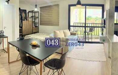 Imagem: O apartamento possui 1 Dormitório, 2 Banheiros, 1 Vaga na garagem