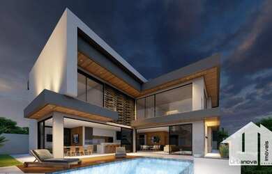 Imagem: A casa em condomínio possui 5 Dormitórios, 5 Banheiros, 4