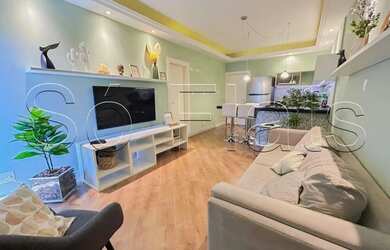 Imagem: O apartamento possui 1 Dormitório, 1 Banheiro, 1 Vaga na garagem