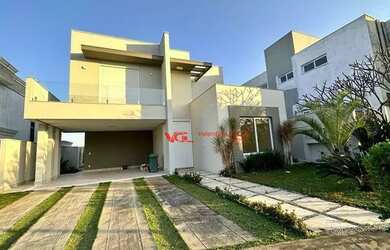 Imagem: A casa em condomínio possui 4 Dormitórios, 5 Banheiros, 4