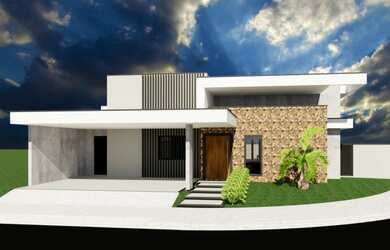 Imagem: A casa em condomínio possui 4 Dormitórios, 5 Banheiros, 2