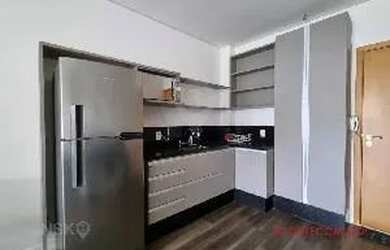 Imagem: O apartamento possui 1 Dormitório, 1 Banheiro, 1 Vaga na garagem