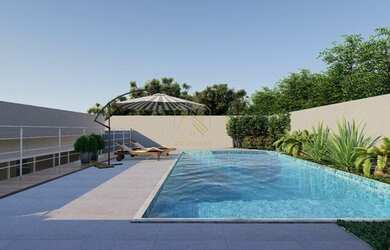 Imagem: A casa possui 4 Dormitórios, 5 Banheiros, 5 Vagas na garagem