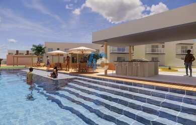 Imagem: O apartamento possui 2 Dormitórios, 1 Banheiro, 1 Vaga na garagem