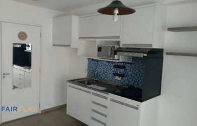 Imagem: O apartamento possui 1 Dormitório, 1 Banheiro, 1 Vaga na garagem