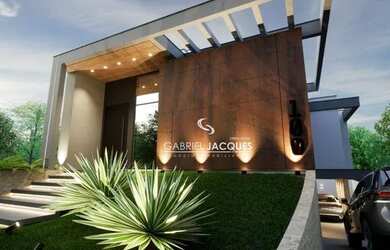 Imagem: A casa possui 4 Dormitórios, 5 Banheiros, 5 Vagas na garagem