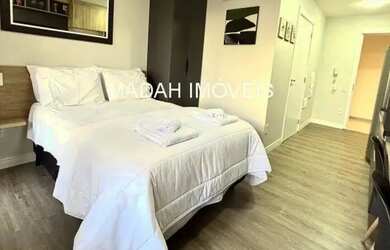 Imagem: O studio possui 1 Dormitório, 1 Banheiro, 26m² de Área e