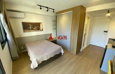 Imagem: O studio possui 1 Dormitório, 1 Banheiro, 26m² de Área e