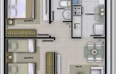 Imagem: A casa possui 2 Dormitórios, 2 Banheiros, 79m² de Área e