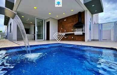 Imagem: A casa em condomínio possui 4 Dormitórios, 4 Banheiros, 4