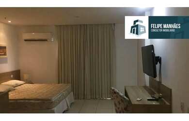 Imagem: O apartamento possui 1 Dormitório, 1 Banheiro, 1 Vaga na garagem