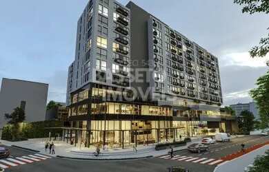 Imagem: O apartamento possui 1 Dormitório, 1 Banheiro, 1 Vaga na garagem