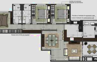 Imagem: O apartamento possui 3 Dormitórios, 2 Banheiros, 2 Vagas na
