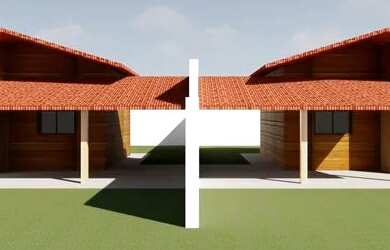 Imagem: A casa possui 2 Dormitórios, 1 Banheiro, 2 Vagas na garagem