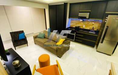 Imagem: O apartamento possui 1 Dormitório, 1 Banheiro, 1 Vaga na garagem