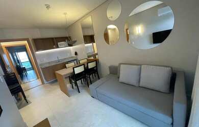 Imagem: O apartamento possui 1 Dormitório, 1 Banheiro, 1 Vaga na garagem