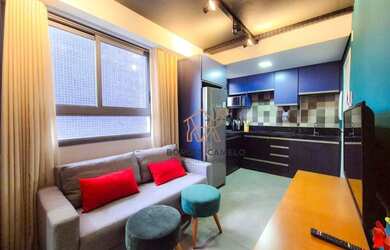 Imagem: O apartamento possui 1 Dormitório, 2 Banheiros, 1 Vaga na garagem