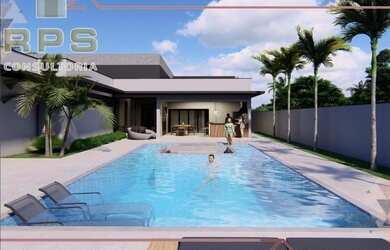 Imagem: A casa em condomínio possui 4 Dormitórios, 5 Banheiros, 4