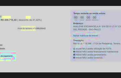 Imagem 3: Terreno à venda, 1 m² por R$ 209.716,40 - Ciriaco - Piedade/SP