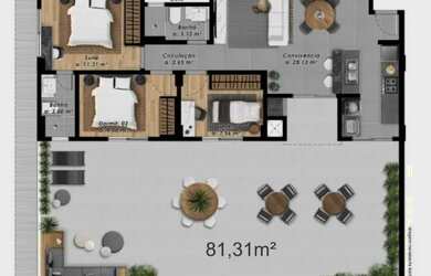 Imagem 9: Apto 3 dorm 2 vagas com AMPLO espaço externo 150m estádio do tigre em Criciúma no centro