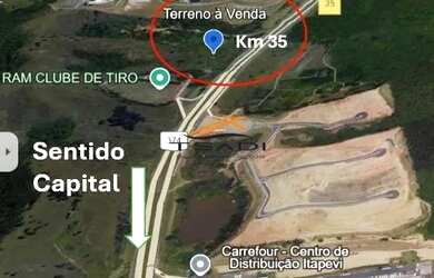 Imagem: O terreno possui 11.680m² de Área e está localizado em Ingahi