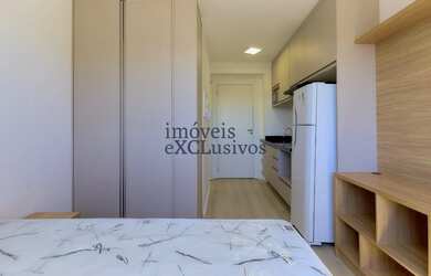 Imagem: O apartamento possui 1 Dormitório, 1 Banheiro, 1 Vaga na garagem