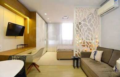 Imagem: O studio possui 1 Dormitório, 1 Banheiro, 1 Vaga na garagem