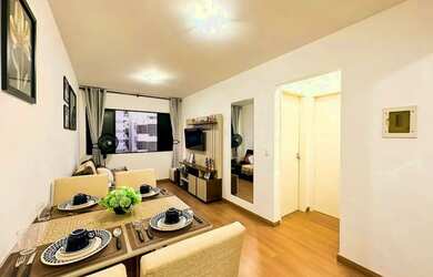 Imagem: O apartamento possui 1 Dormitório, 1 Banheiro, 1 Vaga na garagem