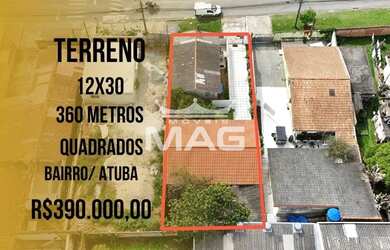 Imagem: O terreno possui 360m² de Área e está localizado em Atuba