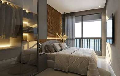 Imagem: O apartamento possui 1 Dormitório, 1 Banheiro, 1 Vaga na garagem